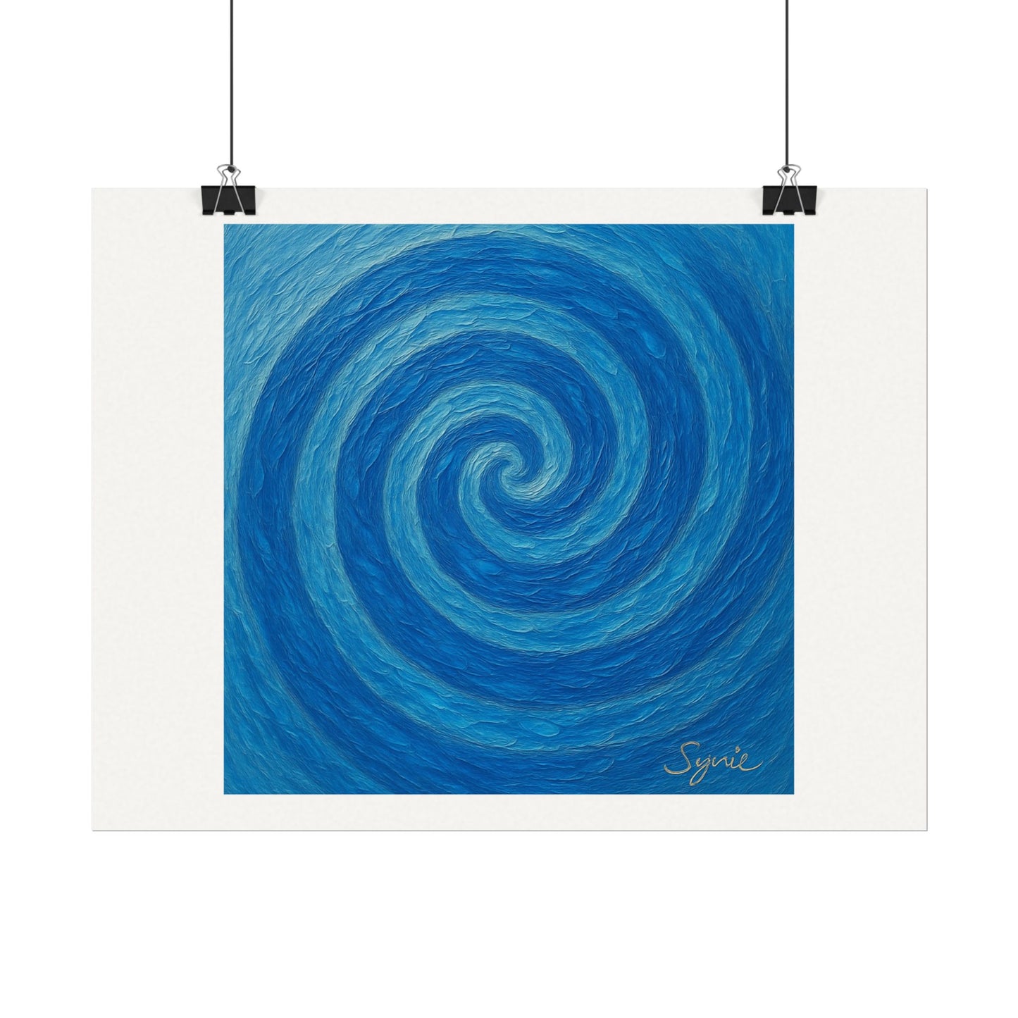 Affiche de style aquarelle mate – Spirale Océanique de Sérénité