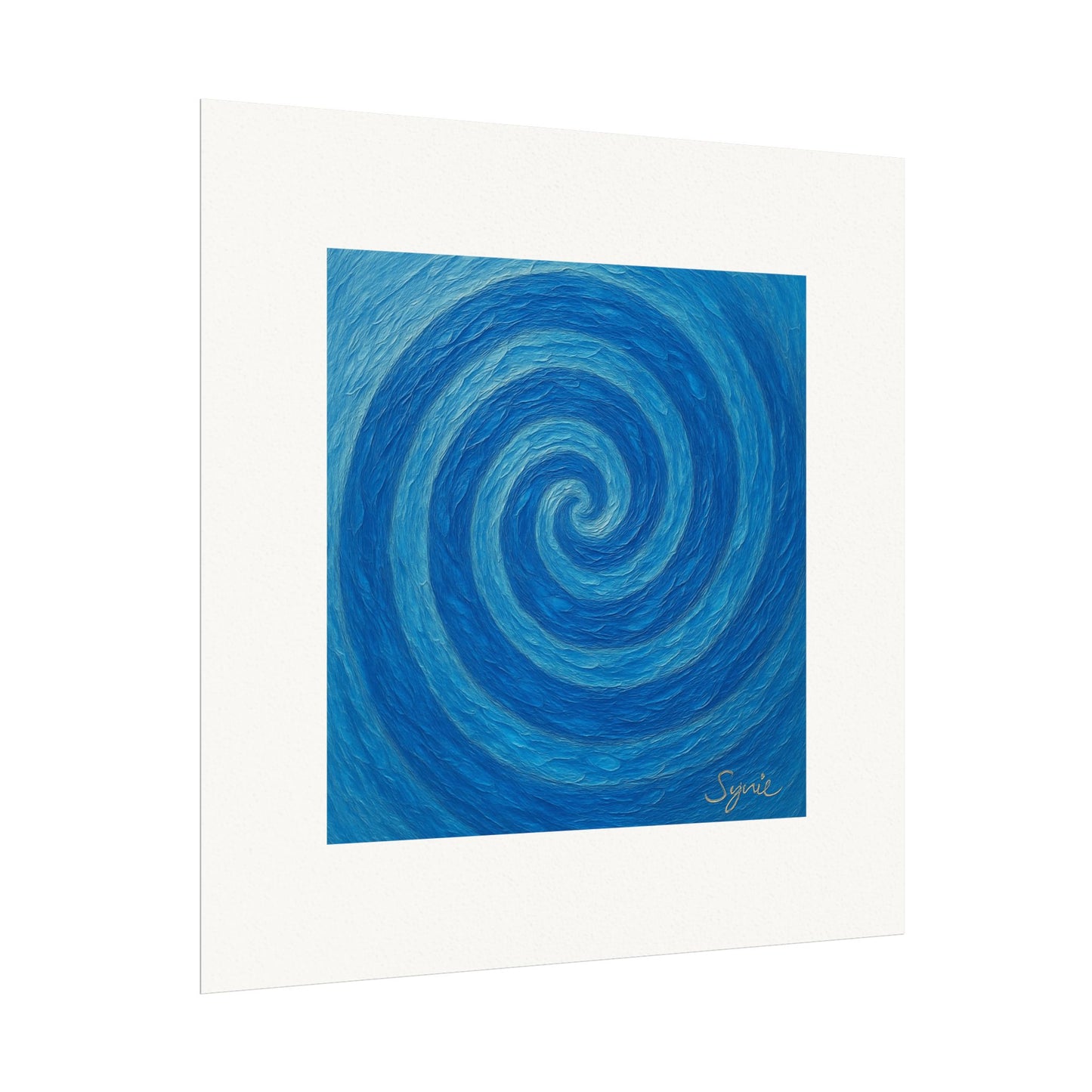 Affiche de style aquarelle mate – Spirale Océanique de Sérénité