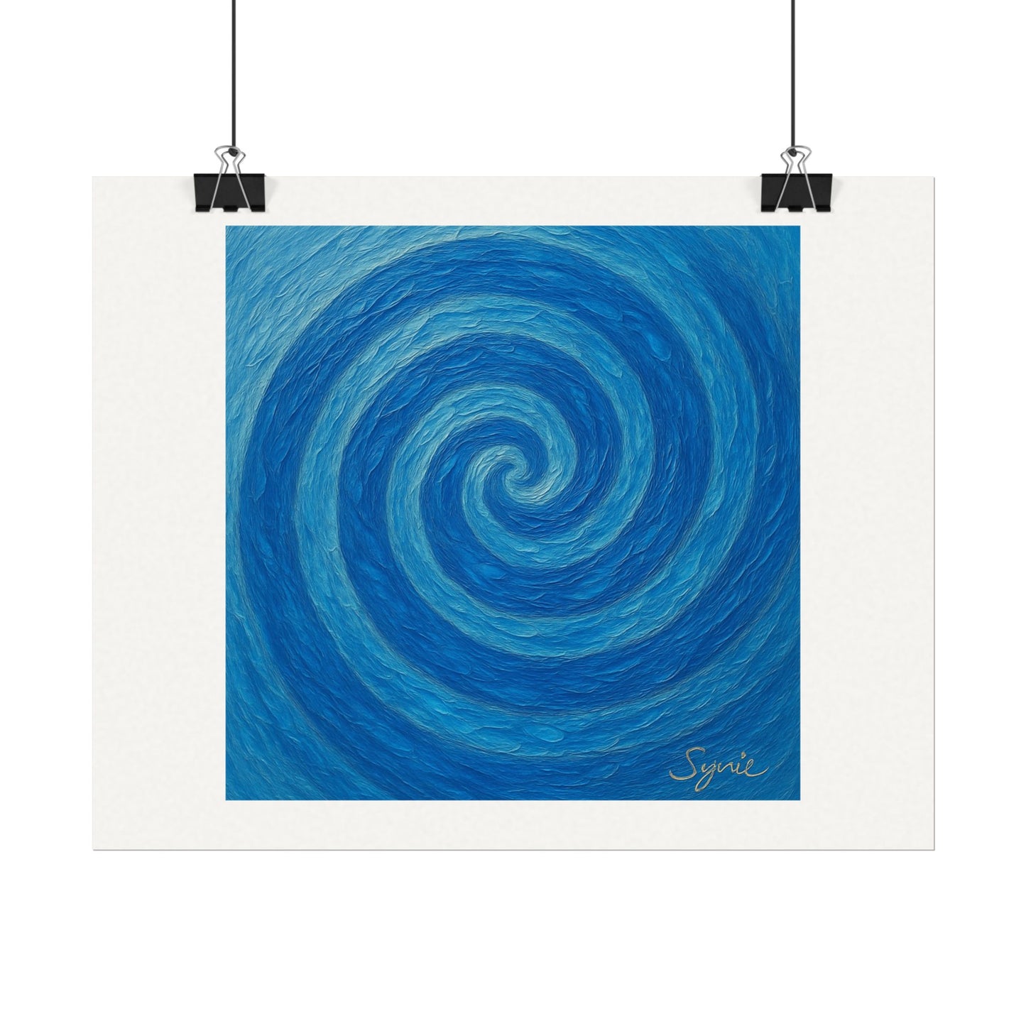 Affiche de style aquarelle mate – Spirale Océanique de Sérénité