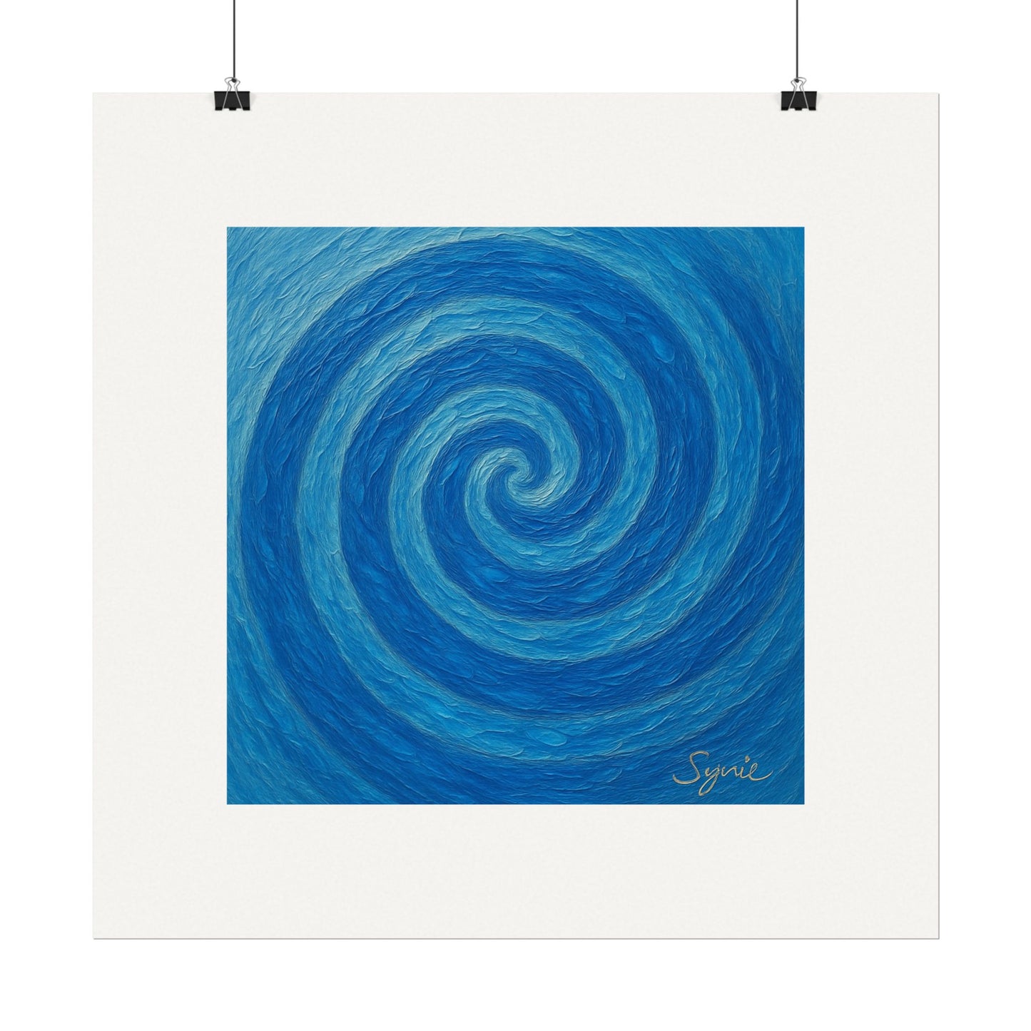 Affiche de style aquarelle mate – Spirale Océanique de Sérénité