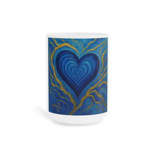 Tasse Bleu & Or – Cœur Énergétique et vibrant