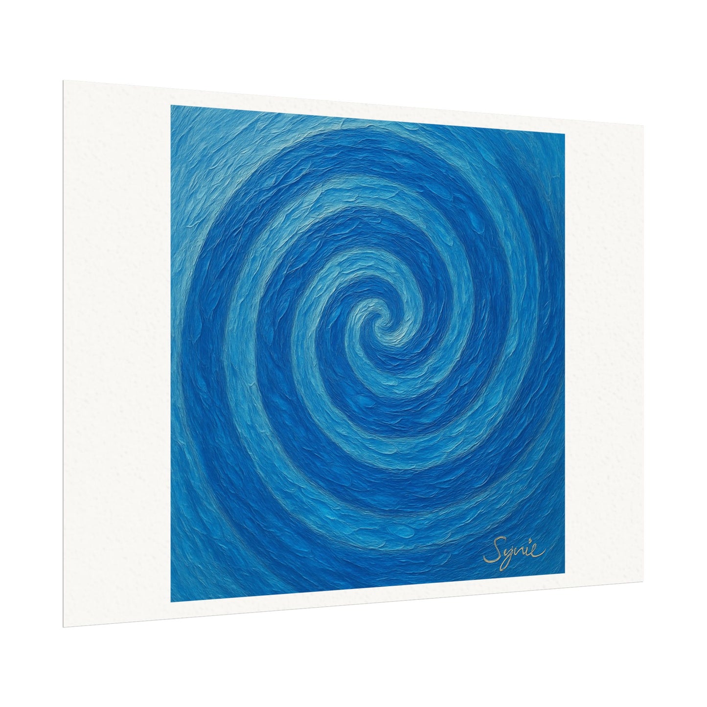 Affiche de style aquarelle mate – Spirale Océanique de Sérénité