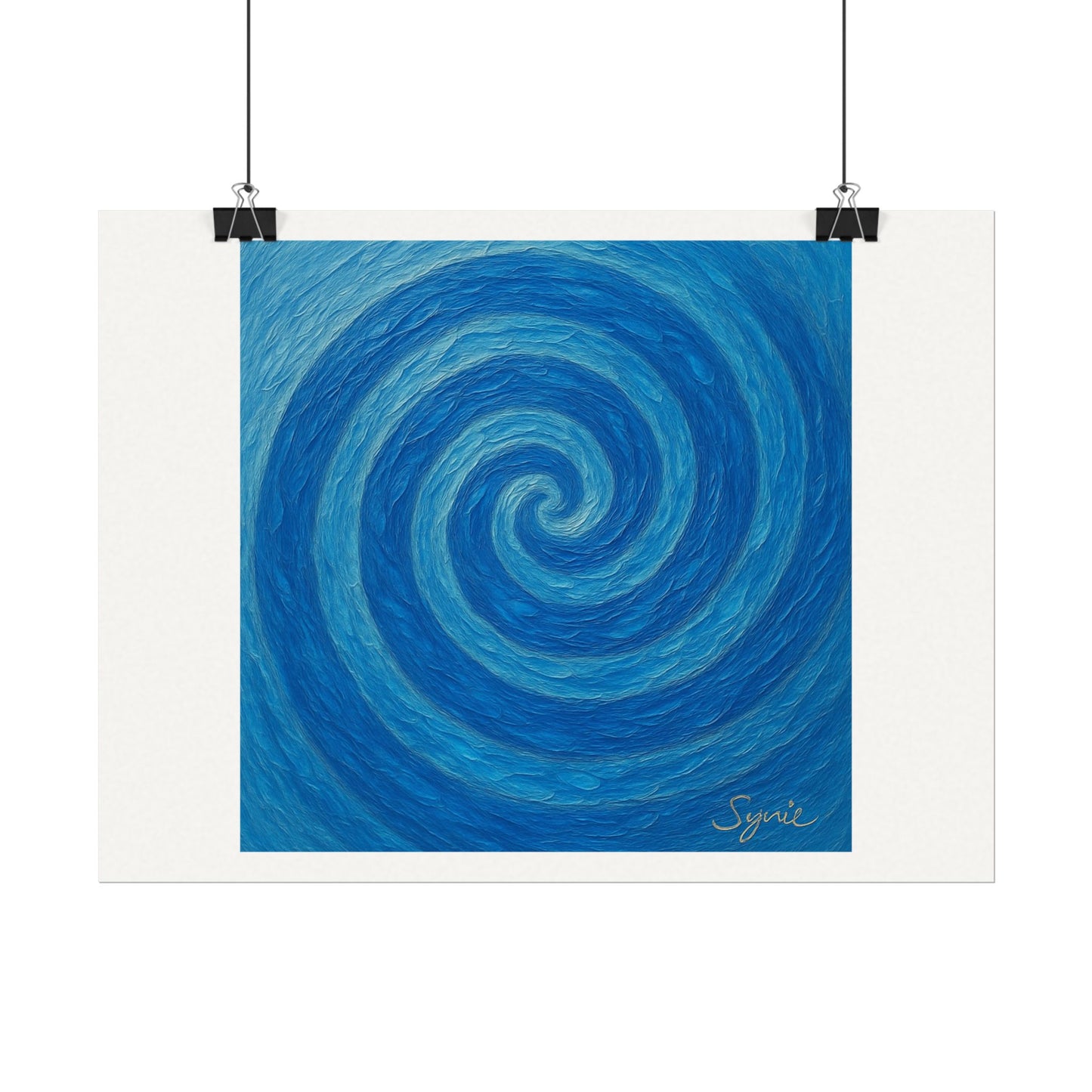 Affiche de style aquarelle mate – Spirale Océanique de Sérénité