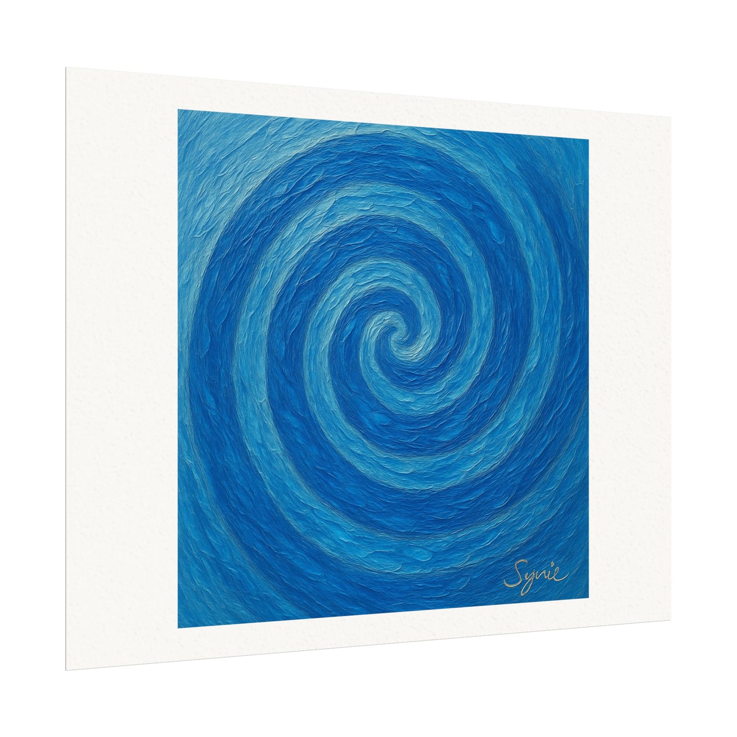 Affiche de style aquarelle mate – Spirale Océanique de Sérénité