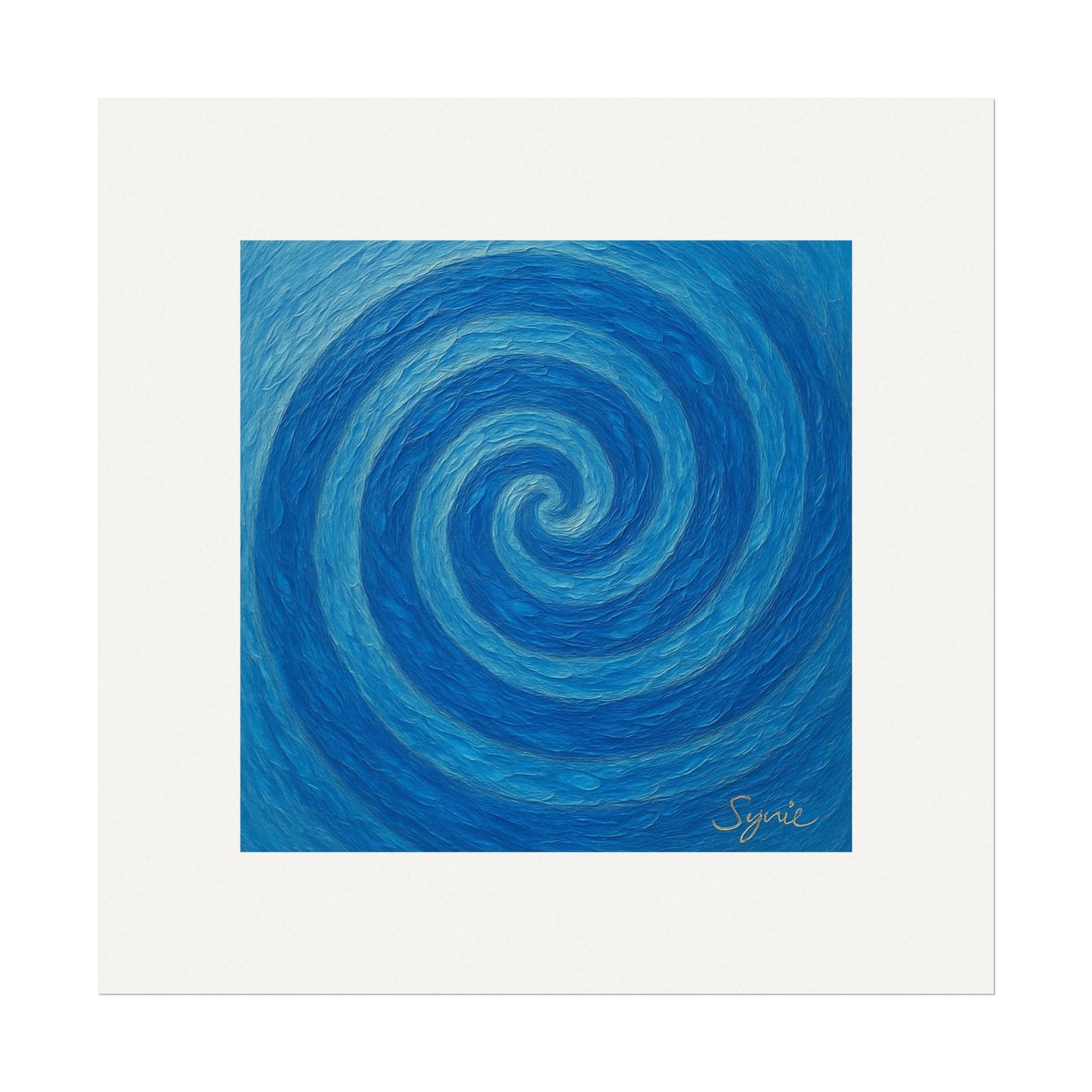 Affiche de style aquarelle mate – Spirale Océanique de Sérénité