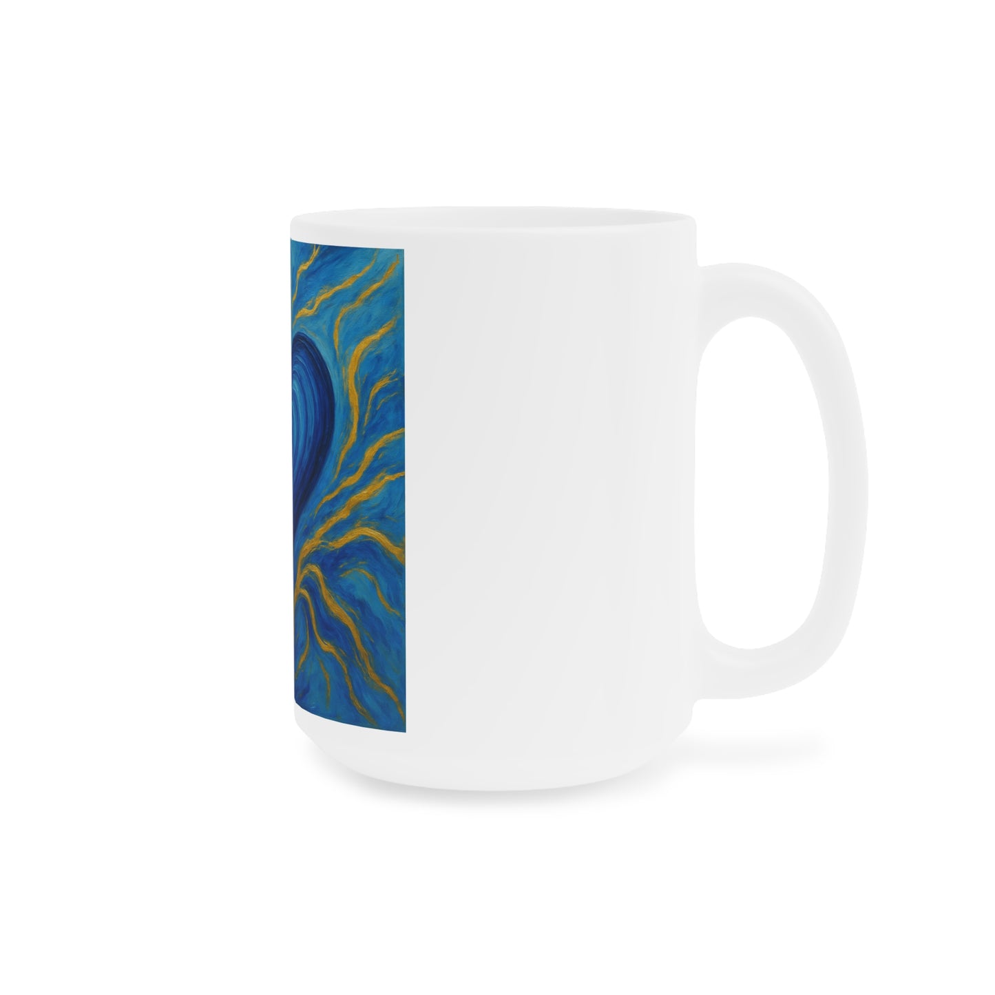 Tasse Bleu & Or – Cœur Énergétique et vibrant