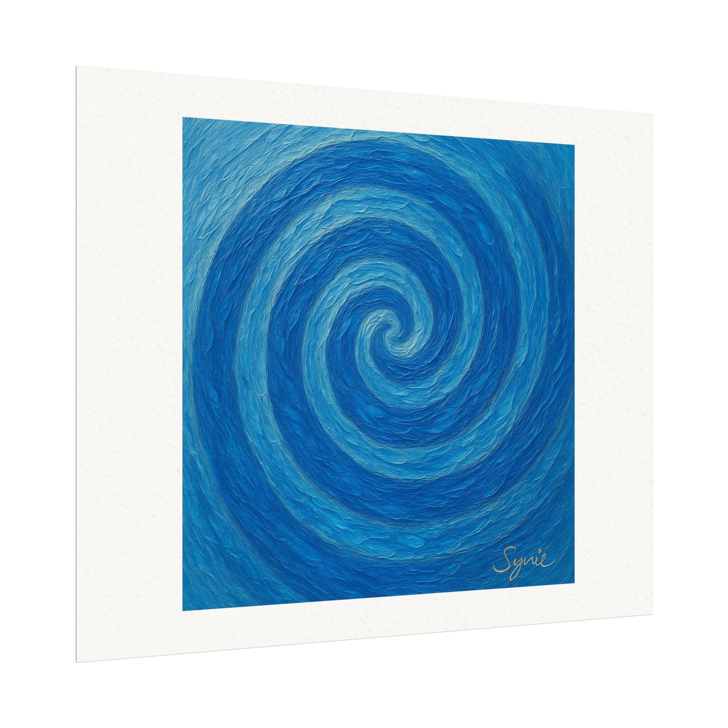 Affiche de style aquarelle mate – Spirale Océanique de Sérénité